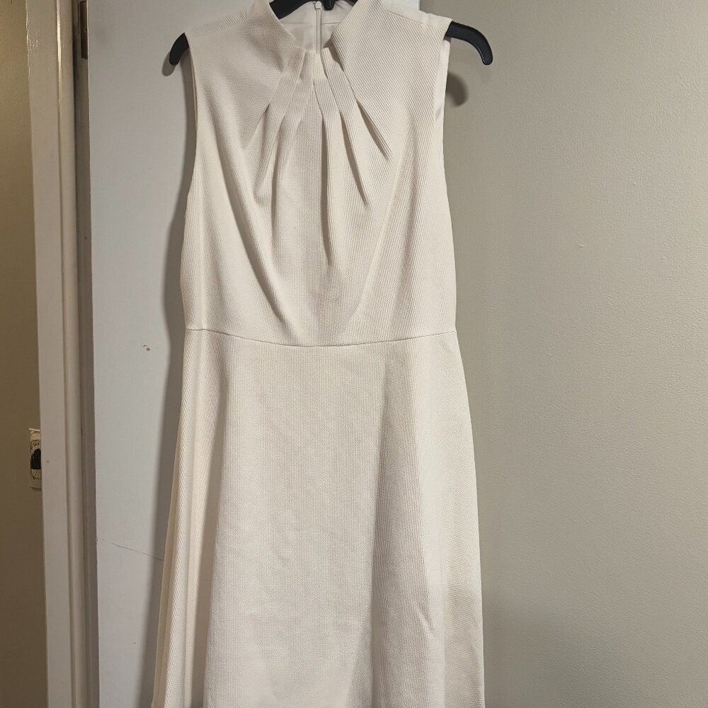 Adrianna Papell Ivory women size 12 textured sleeveless dress